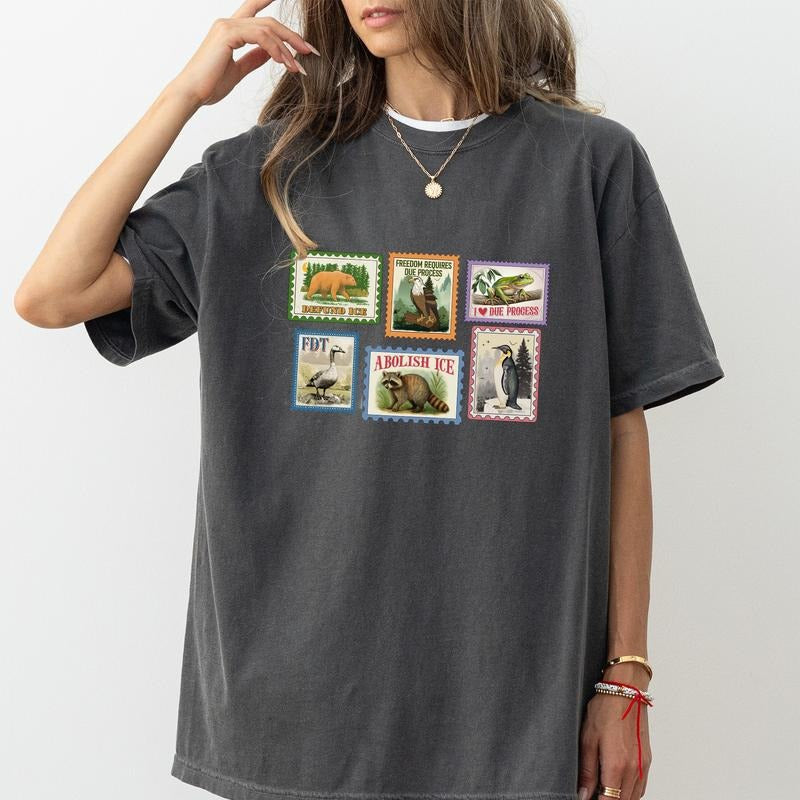 ChicCotton Subtle FDT Comfort Colors Shirt Vintage Animal Stamps Abolish Ice Protest Human Rights Outfits T-Shirts, Hoodie, Sweatshirt