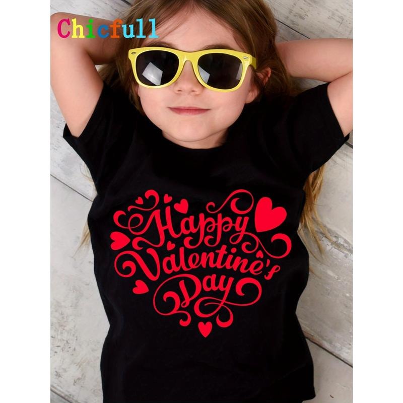 Chicfull Girls' Happy Valentine's Day T-Shirt