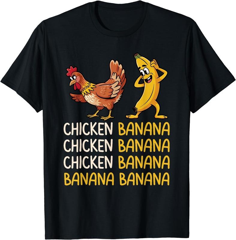 Chicken Banana T-Shirt | Unisex Cotton Tee Gift, Crewneck, Short Sleeve Hoodie, Sweatshirt | HypeCrazeTee.com