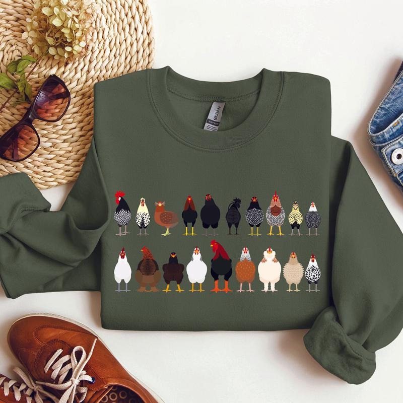 Chicken Breeds Farm Animal Lover Sweatshirt T-Shirts, Hoodie | HypeCrazeTee.com
