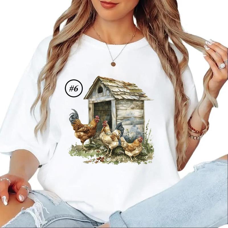 Chicken Coop Watercolor Unisex T-shirt Easter, Farm Sweatshirt Cute Hoodie party women 1 Cotton Top | HypeCrazeTee.com
