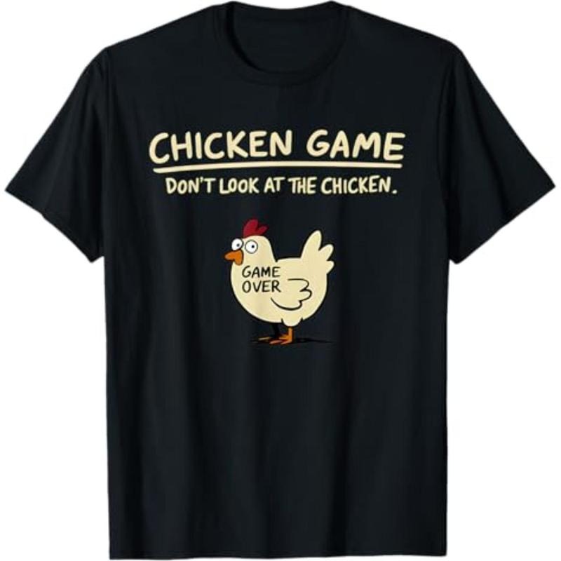 Chicken Game Don't Look At The Chicken Funny Chicken T-Shirt Graphic Menswear Hoodie, Sweatshirt | HypeCrazeTee.com