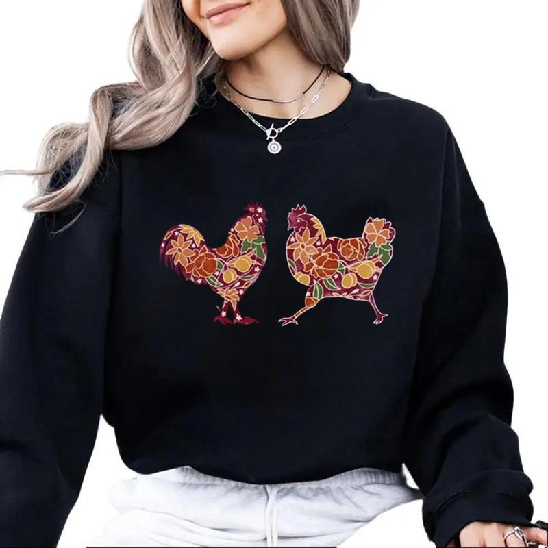 Chicken and Rooster Sweater for chicken obsessed, Cute Chicken T-shirt, Raisin chickens Farm crewneck, Love Hoodie,...