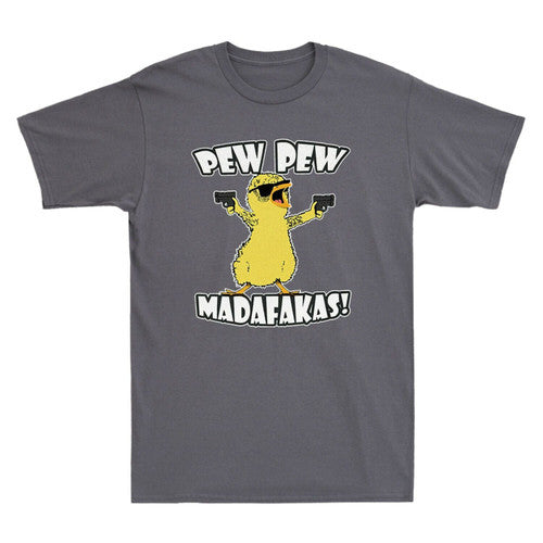 Chicken Pew Pew Madafakas Funny Chicken Gangster Meme Vintage Man's T-Shirt Tee