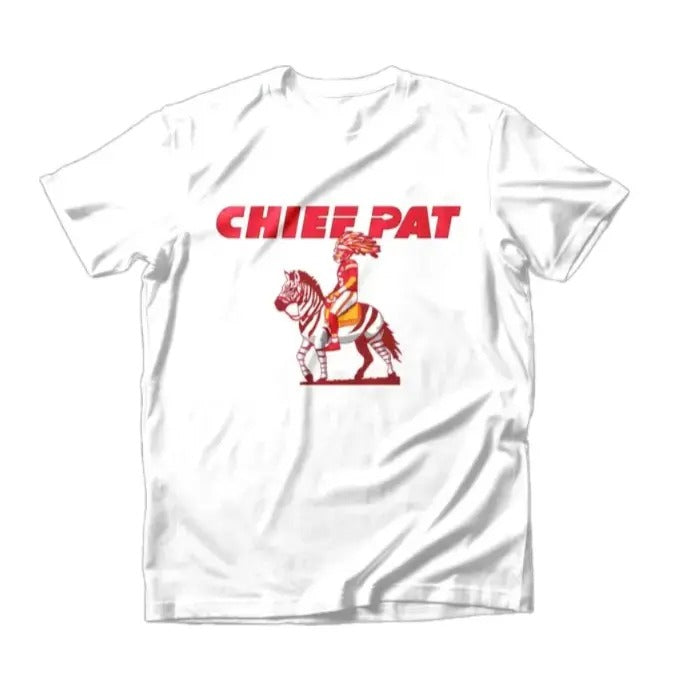 Chief Pat Tee Funny Graphic Shirt Kansas City Football Shirt Gift for Fans Hoodie, Sweatshirt | HypeCrazeTee.com