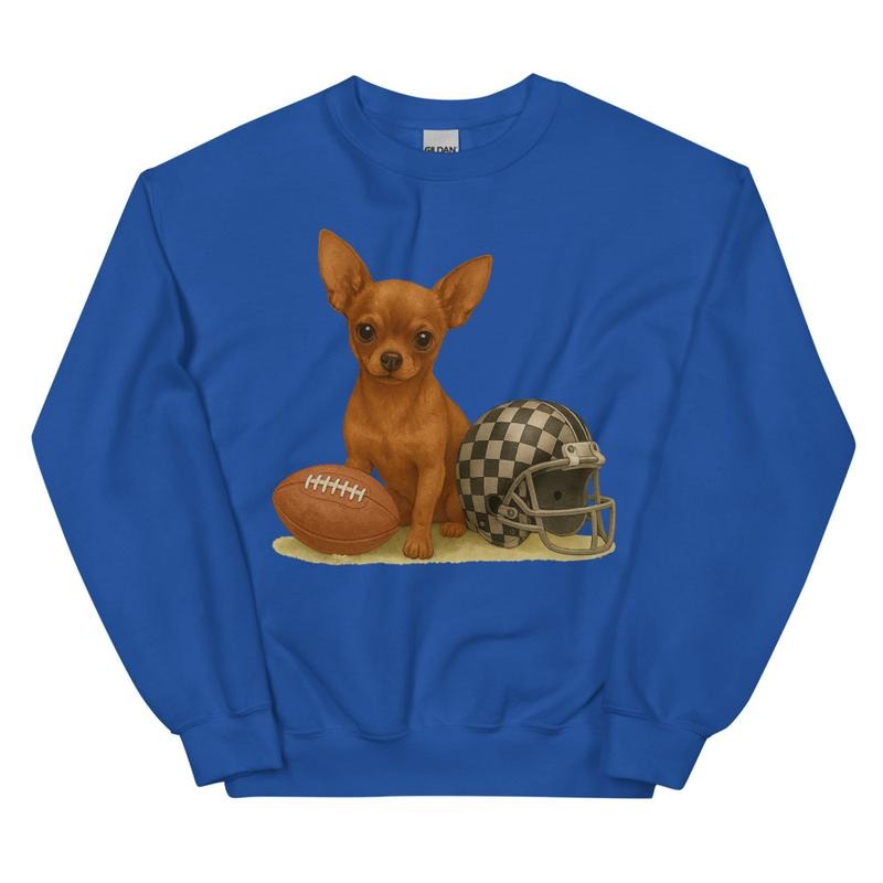 Chihuahua Brown Football Sweatshirt - Unisex Apparel Relaxed Fit Printed In The USA Clothing Womenswear Casual Comfort...