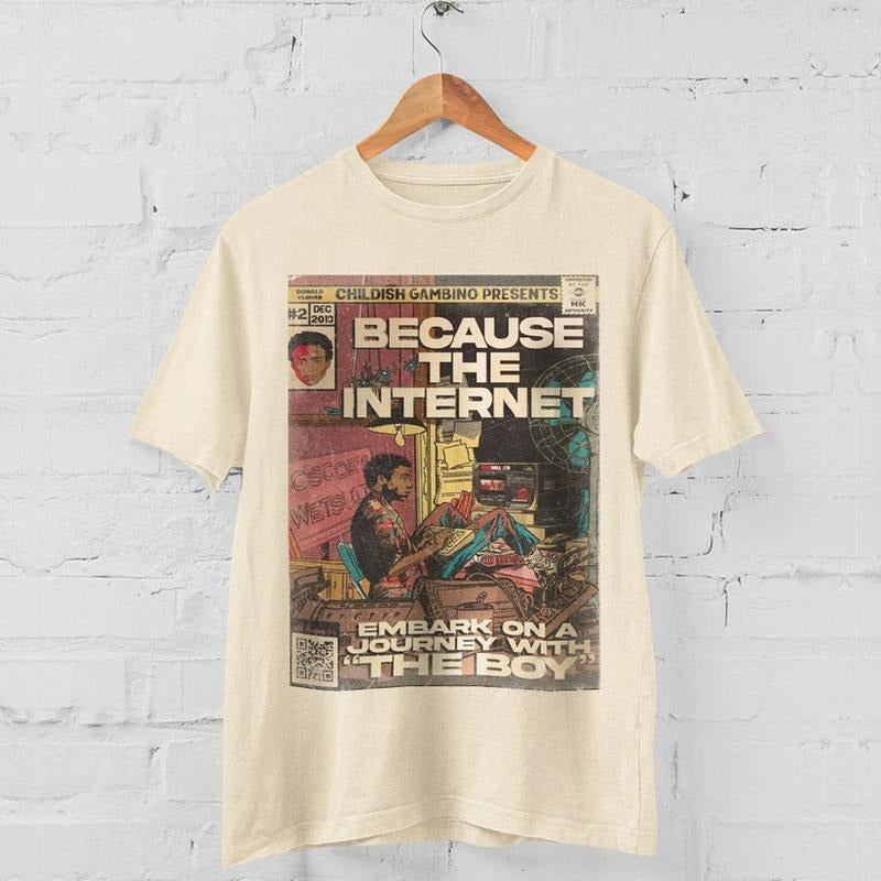 Childish Gambino- Because The Internet Shirt Vintage Hip Hop 90s Retro Graphic Tee Hoodie, Sweatshirt | HypeCrazeTee.com