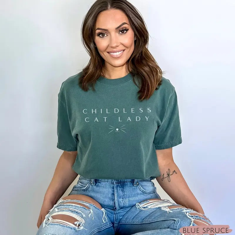Childless Cat Lady Tshirt 2024 Election Political Shirts Hoodie, Sweatshirt | HypeCrazeTee.com