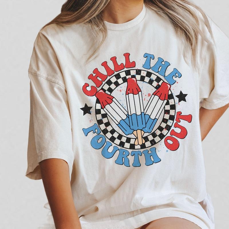 Chill The Fourth Out Shirt, Retro 4th of July Shirt, American Flag Shirt, USA Tshirt, Independence Day Outfit, 1776...