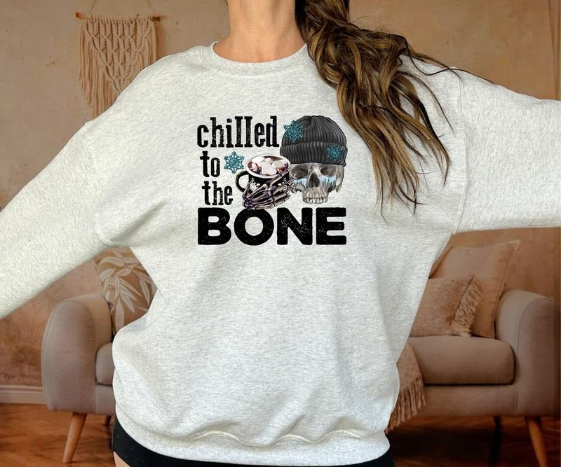 Chilled to the Bone Crewneck Sweatshirt T-Shirts, Hoodie | HypeCrazeTee.com