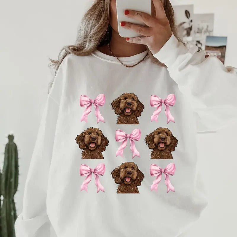 Chocolate Labradoodle Sweatshirt ~ Sweatshirt Unisex Apparel Relaxed Fit Printed in the USA Clothing Womenswear Casual...