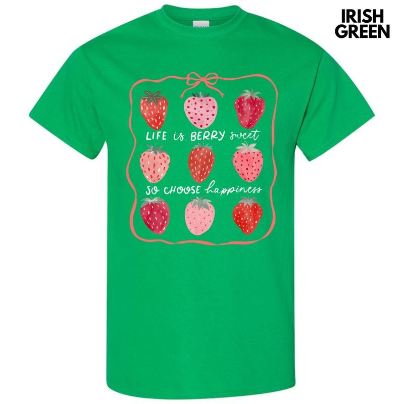 Choose Happiness Strawberry Collage Gildan Short Sleeve T-Shirt 'NLB' Hoodie, Sweatshirt | HypeCrazeTee.com