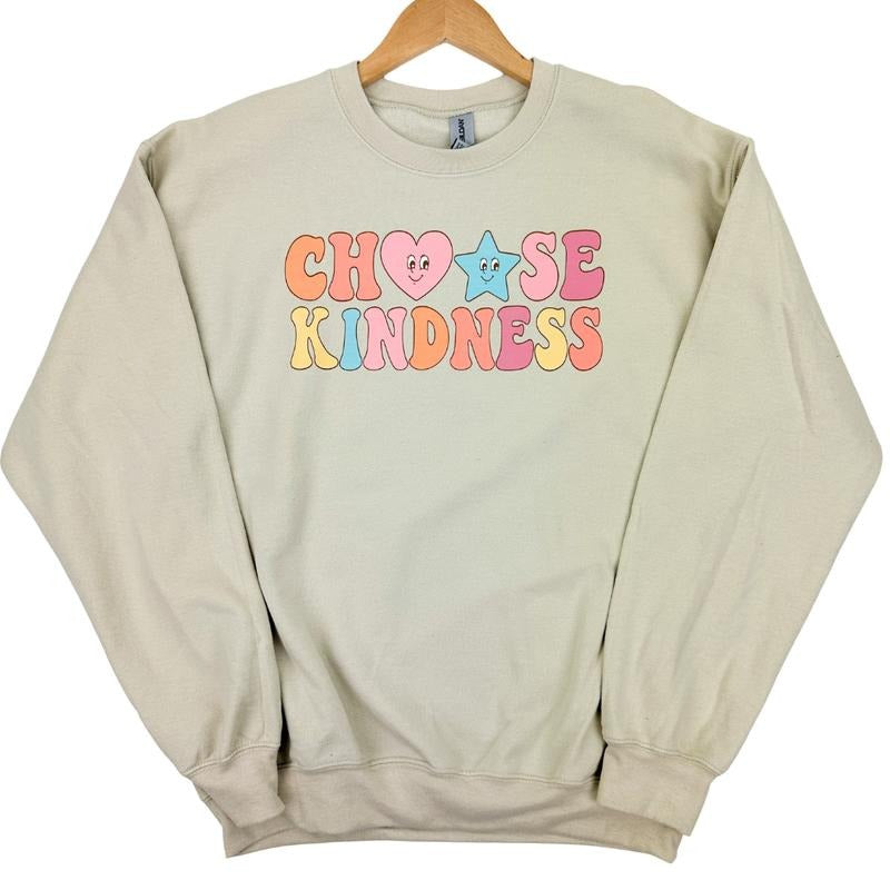 Choose Kindness Retro Gildan Sweatshirt T-Shirts, Hoodie | HypeCrazeTee.com