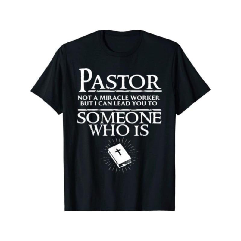 Christian Pastor Appreciation T-Shirt - 100% Cotton Crew Neck Short Sleeve Tee with Geometric Pattern, Medium Stretch,...