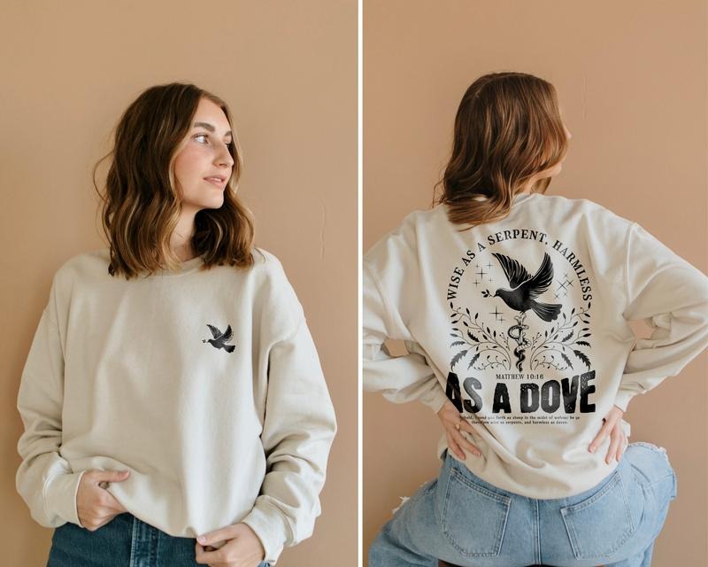 Christian Sweatshirt Christian Shirts Religious Apparel Gift for Her Christian TShirts Bible Verse Shirt Jesus Crewneck...