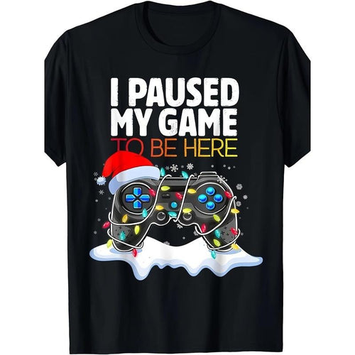 Christmas "I Paused The Game And Came Here" Funny Game T-shirt Made in USA Hoodie, Sweatshirt | HypeCrazeTee.com