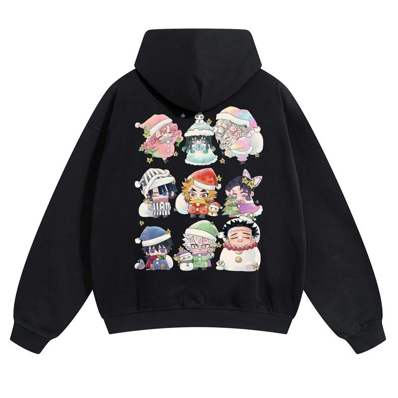 Christmas Anime Graphic Hoodies Fall Outfits Outfits Men Hoodies Men Vacation Outfits Sweater Longsleeveshirt Fall Outfit...