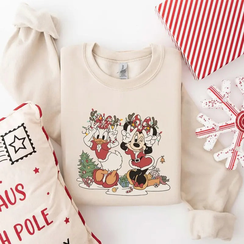 Christmas Besties Sweatshirt Tshirt, Besties Christmas Party 2024 Shirt, Mouse Christmas Shirt, Christmas Girls Tee Hoodie
