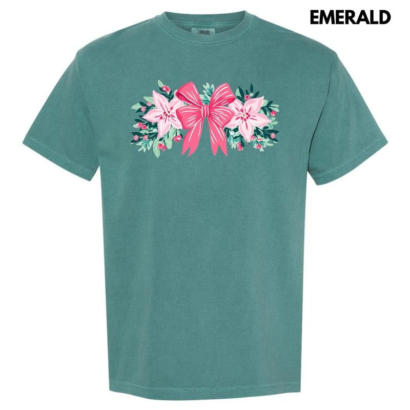 Christmas Bow Garland Comfort Colors T-Shirt 'NLB' Hoodie, Sweatshirt | HypeCrazeTee.com
