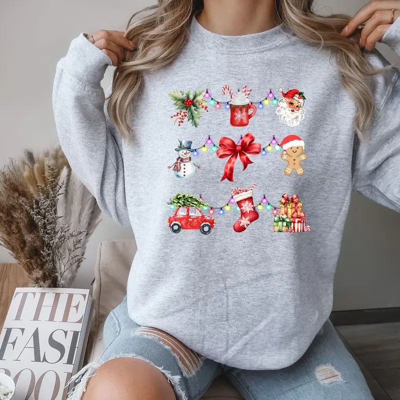 Christmas Chaos Design Crewneck Sweatshirt Comfortable T-Shirts, Hoodie | HypeCrazeTee.com