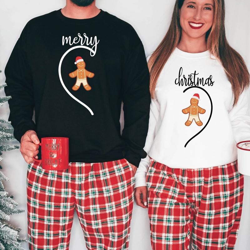 Christmas Couple Merry Sweatshirt Christmas Couple Matching Sweater Funny Christmas Couples Sweater, Holiday Couples...