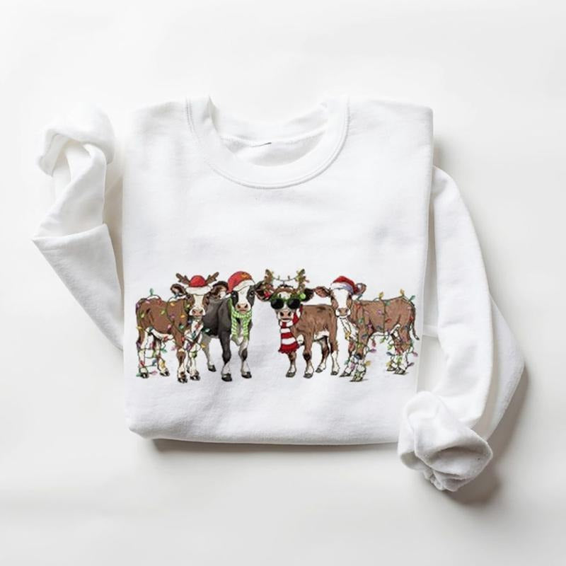 Christmas Cows Santas Cow Lover Christmas Sweatshirt Matching Christmas Holiday Season Christmas Lover Mom T-Shirts, Hoodie