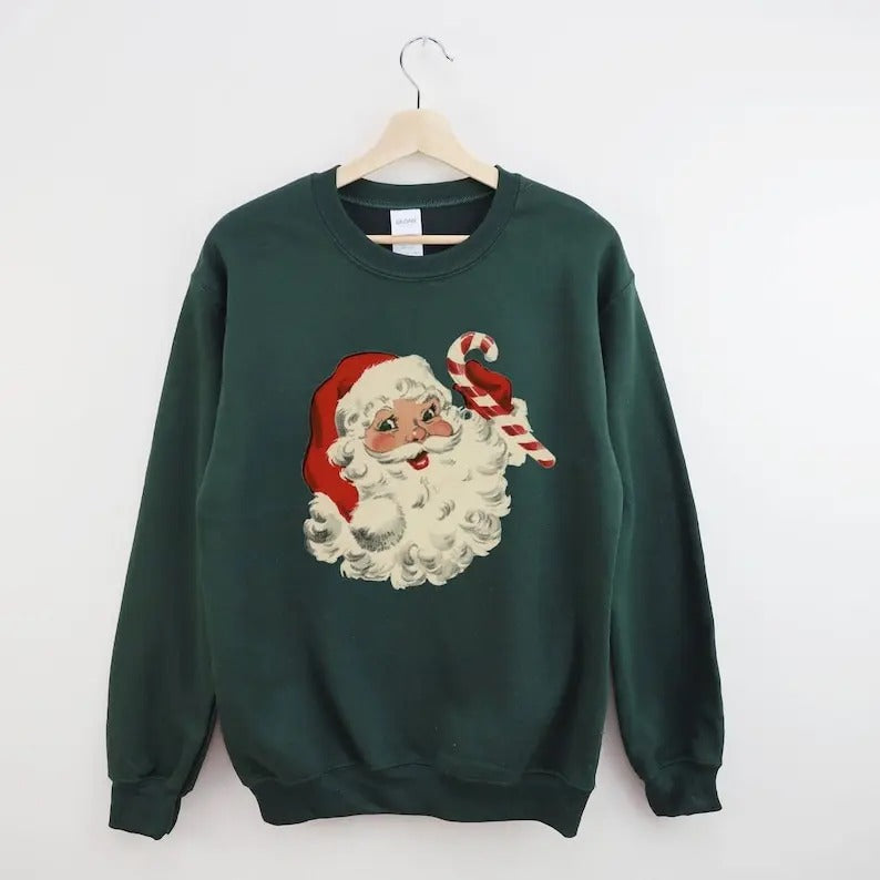 Christmas Crewneck Vintage Santa Sweatshirt Retro Christmas Holiday Sweatshirts Vintage Sweatshirt Christmas Sweatshirt...