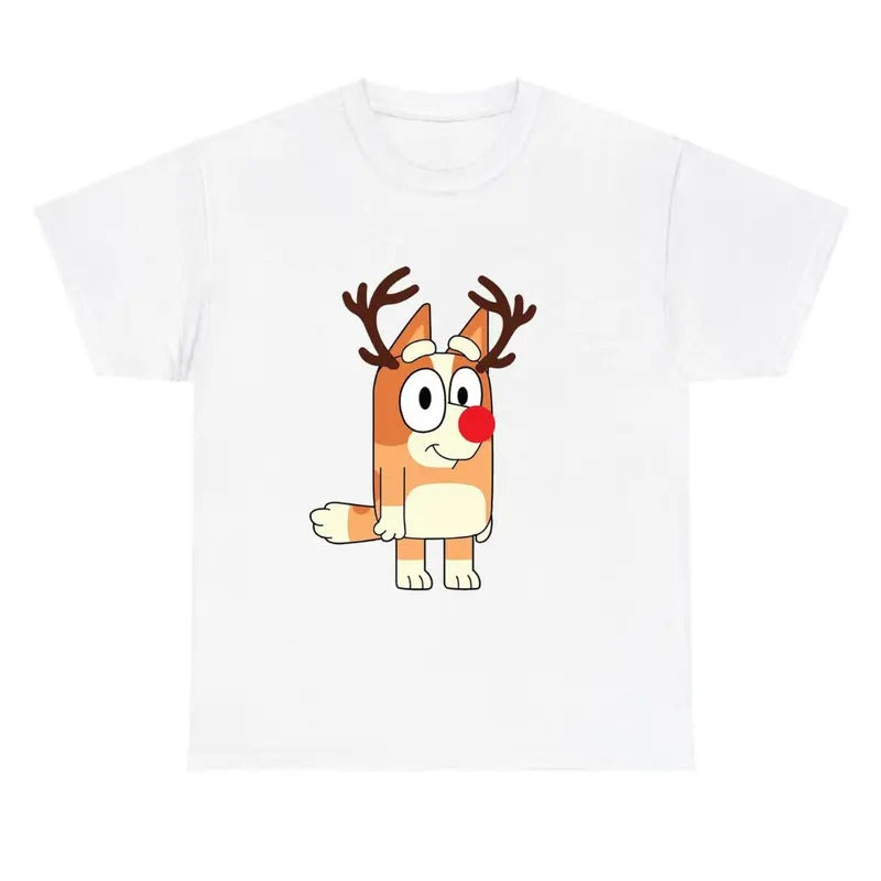 Christmas Cute Blueyyy Reindeer Shirt, Funny Shirt Hoodie, Sweatshirt | HypeCrazeTee.com