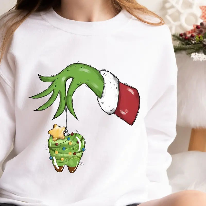Christmas Dental Shirt, Stole Teeth Funny Dentist Shirts, Christmas Teeth Shirts, Teeth Christmas Tree Sweatshirt,...