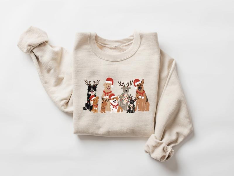 Christmas Dog Sweatshirt, Cute Dog Xmas Tee Shirt, Dog Owner Christmas Gift, Holiday Sweater, Gift For Dog Lovers Hoodie