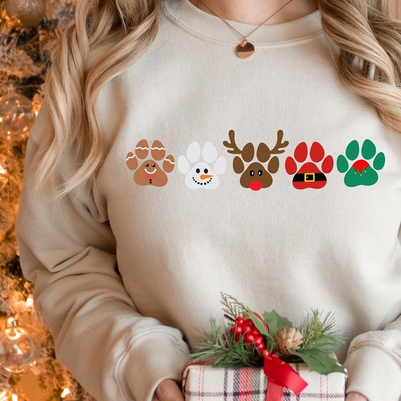 Christmas Dog Swetashirt, Dog Owner Christmas Gift, Holiday Sweater, Christmas crewneck shirt, Dog Mom Gift, Santa Elf...