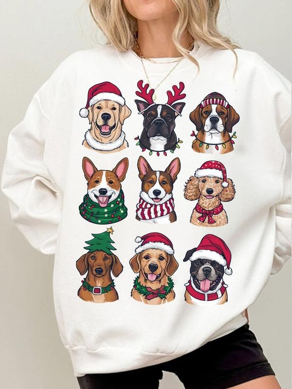 Christmas Dogs Sweatshirt - Merry Woofmas Cute Dog Christmas T-Shirt, Holiday Pet Lover Clothing, Unisex Cotton Crewneck...