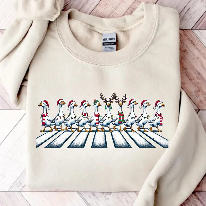Christmas Ducks Sweatshirt, Duck Christmas Shirt For Women, Funny Animals Christmas Sweatshirt, Farm Lover Gift, Funny...
