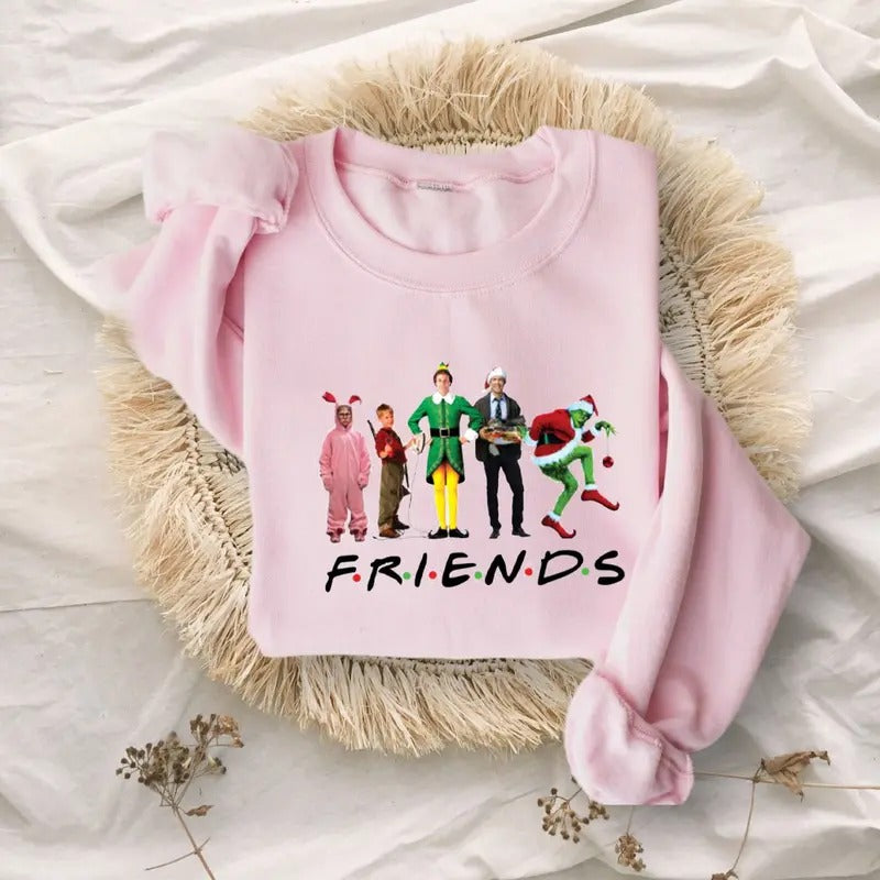 Christmas Friends Shirts, Christmas Movie Watching Sweatshirt, Funny Christmas Family T-Shirt, Christmas Movie Character...