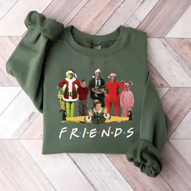 Christmas Friends Sweatshirt,Christmas Movie Characters Sweater,Christmas Song Sweater, Funny Christmas Party Tees Hoodie