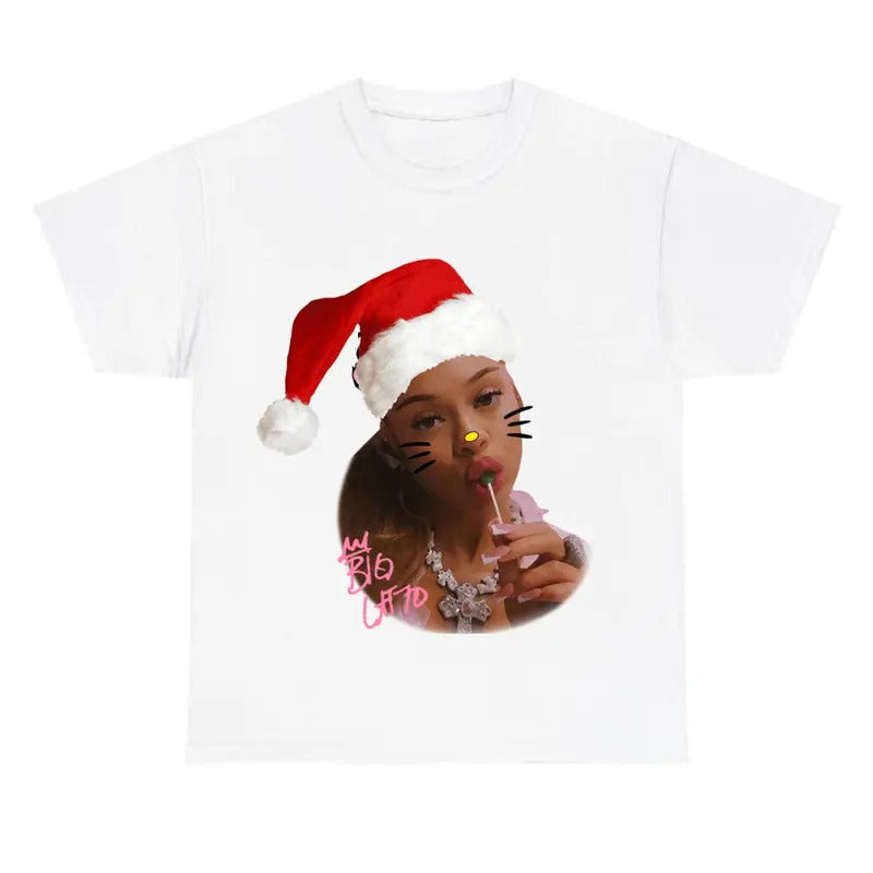 Christmas Funny Big Mama Santa Kittyyy Shirt, Cute Shirt Hoodie, Sweatshirt | HypeCrazeTee.com