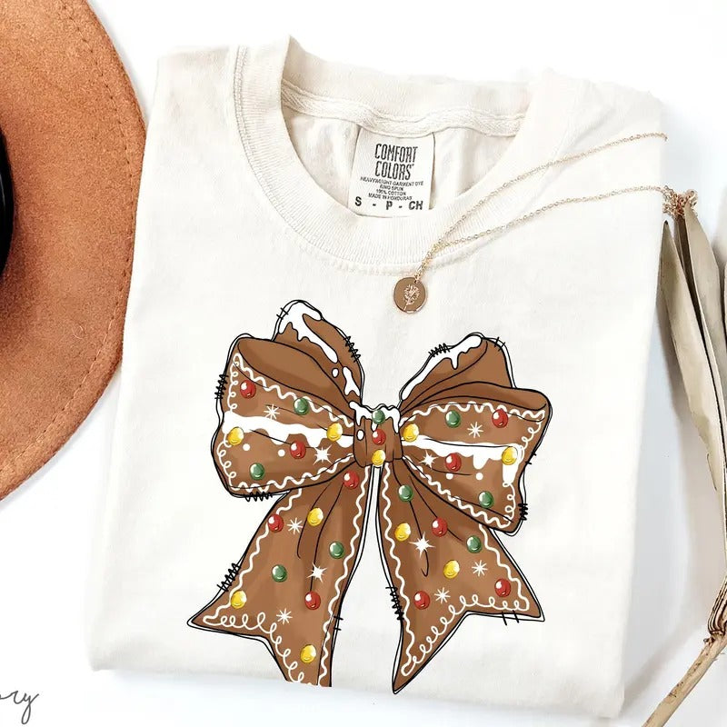Gingerbread Bow Shirt Coquette T-Shirts, Hoodie, Sweatshirt
