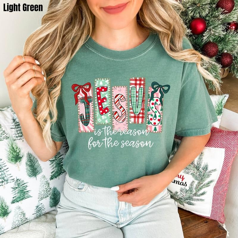 Christmas Jesus Patterns Comfort Colors T-Shirt 'NLB' Hoodie, Sweatshirt | HypeCrazeTee.com