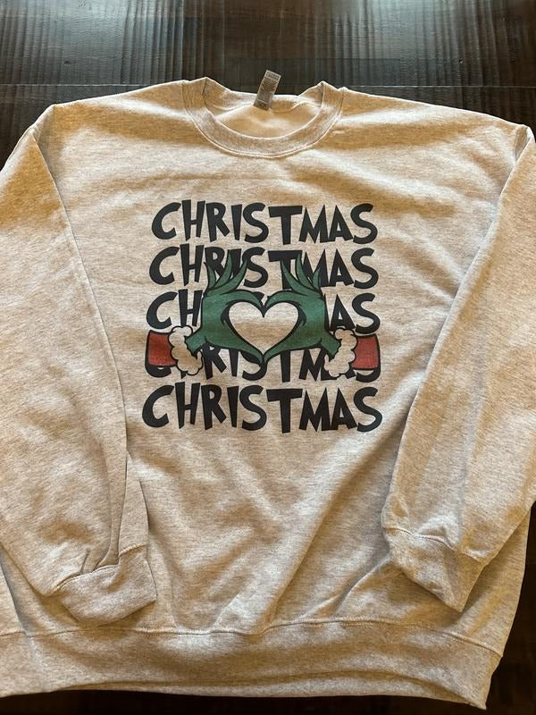 Christmas Love Grinch Sweatshirt Ash Gray T-Shirts, Hoodie | HypeCrazeTee.com