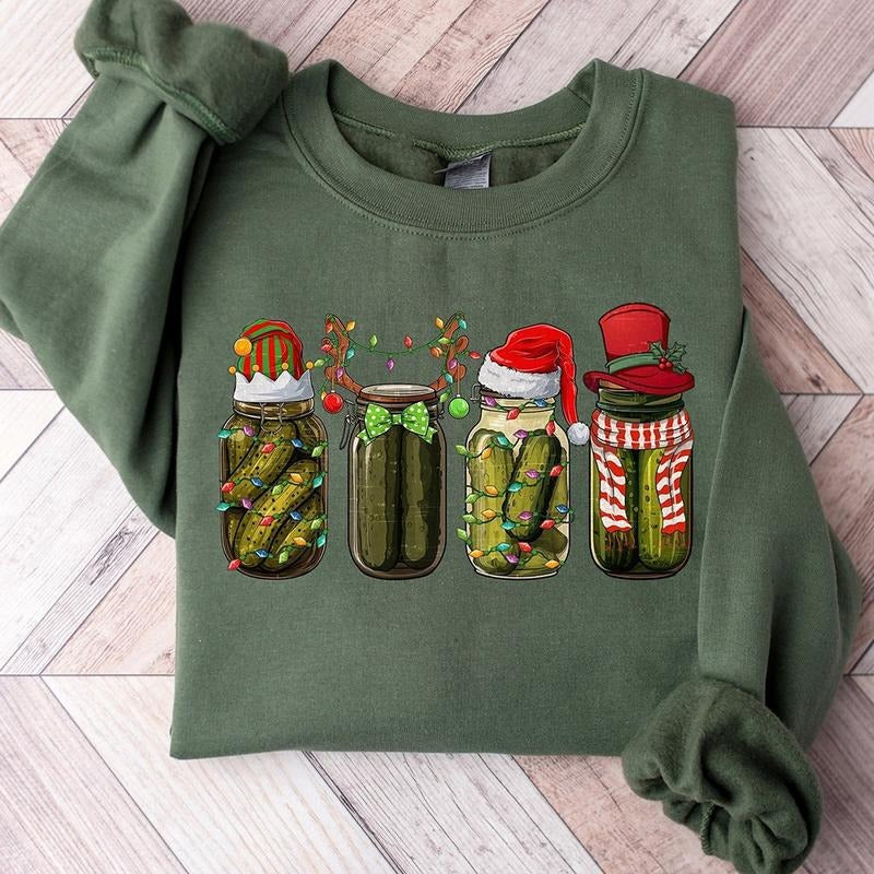 Christmas Pickle Crewneck Sweatshirt, Hoodie, T-shirt, Cute Christmas Gifts | HypeCrazeTee.com