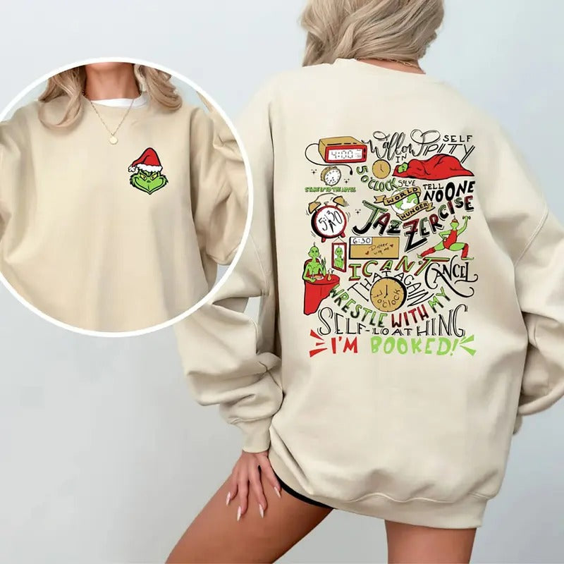 Christmas Schedule Sweatshirt, Christmas Jazzercise Sweater, Green Guy Christmas Tee Shirt, My Schedule I'm Booked...