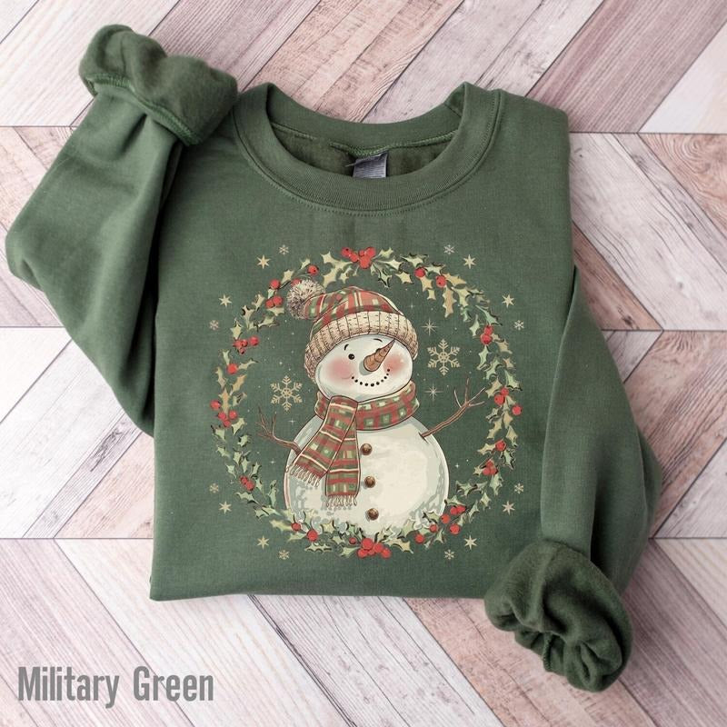 Christmas Snowman Sweatshirt, Cute Snowman Sweatshirt, Christmas Sweatshirt for Women, Cute Winter Sweater, Gift For...