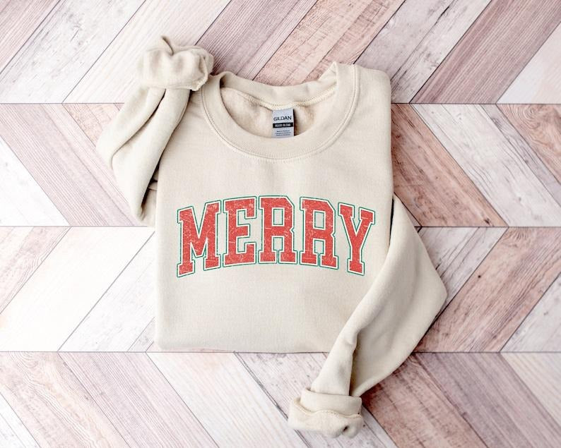 Christmas Sweatshirt, Merry Christmas Sweatshirt, Christmas Shirt for Women, Christmas Crewneck Sweatshirt, Holiday...