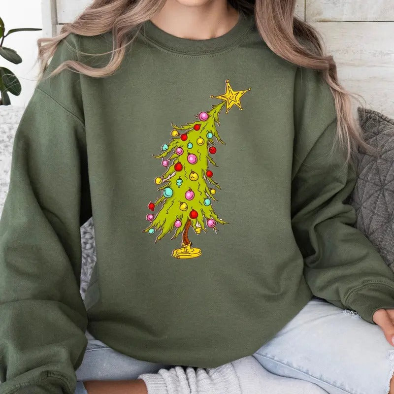 Christmas Tree Sweatshirt, Retro Christmas Shirt, Whimsical Christmas Tree Shirt, Tree Sweatshirt, Whimsical T-Shirt Hoodie