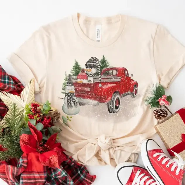 Christmas Truck T-shirt Xmas Retro Tshirt Christmas Vintage Tee Xmas Truck Tshirt Christmas Jolly T-shirt Throwback Xmas...