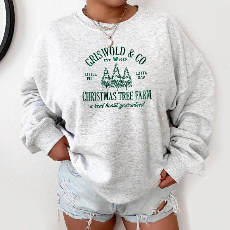 Christmas Vibes T-Shirt,Griswold's Christmas Tree Farm Embroidered Sweatshirt , Christmas Shirt Holiday Cute Women's...