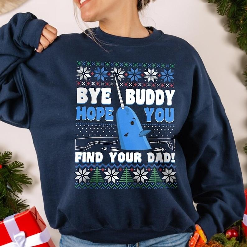 Christmas Whale Holiday Sweatshirt, Find Your Dad Sweater, Holiday Movie Apparel, Funny Christmas Crewneck, Whale...