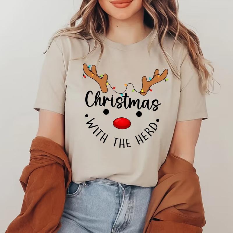Christmas With The Herd T-shirt - Funny Christmas Tee Hoodie, Sweatshirt | HypeCrazeTee.com