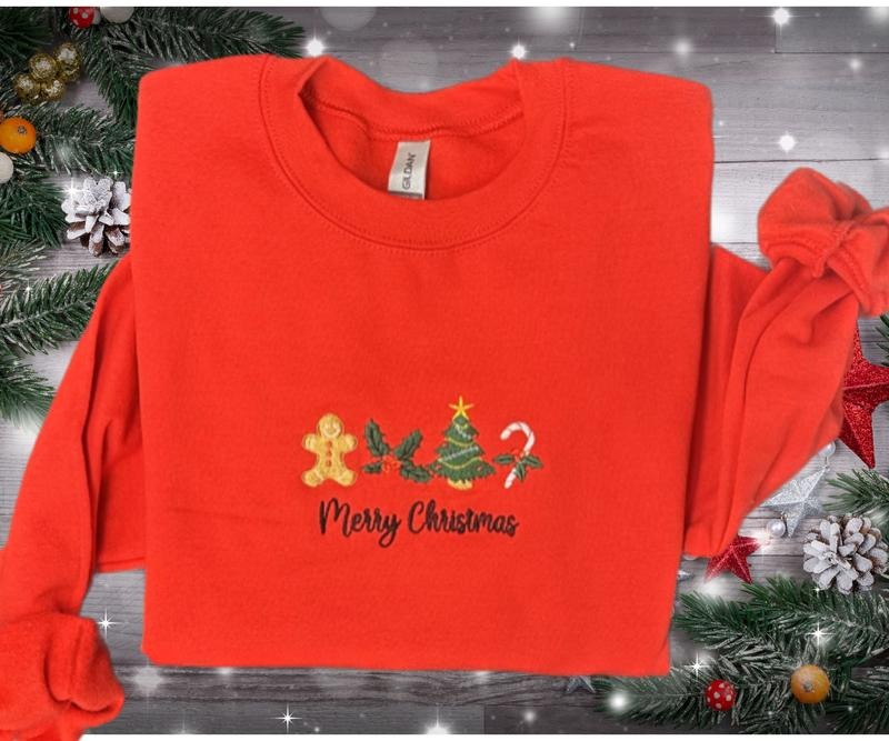 Christmas embroidered Crewneck Sweatshirt T-Shirts, Hoodie | HypeCrazeTee.com