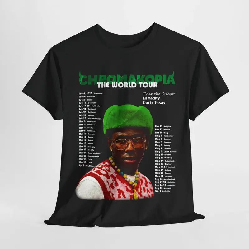 "Chromakopia Tour T Shirt Tyler the Creator Hip Hop Graphic Tee Y2K Rap Igor Flower Boy Call Me If You Get Lost Hip Hop...